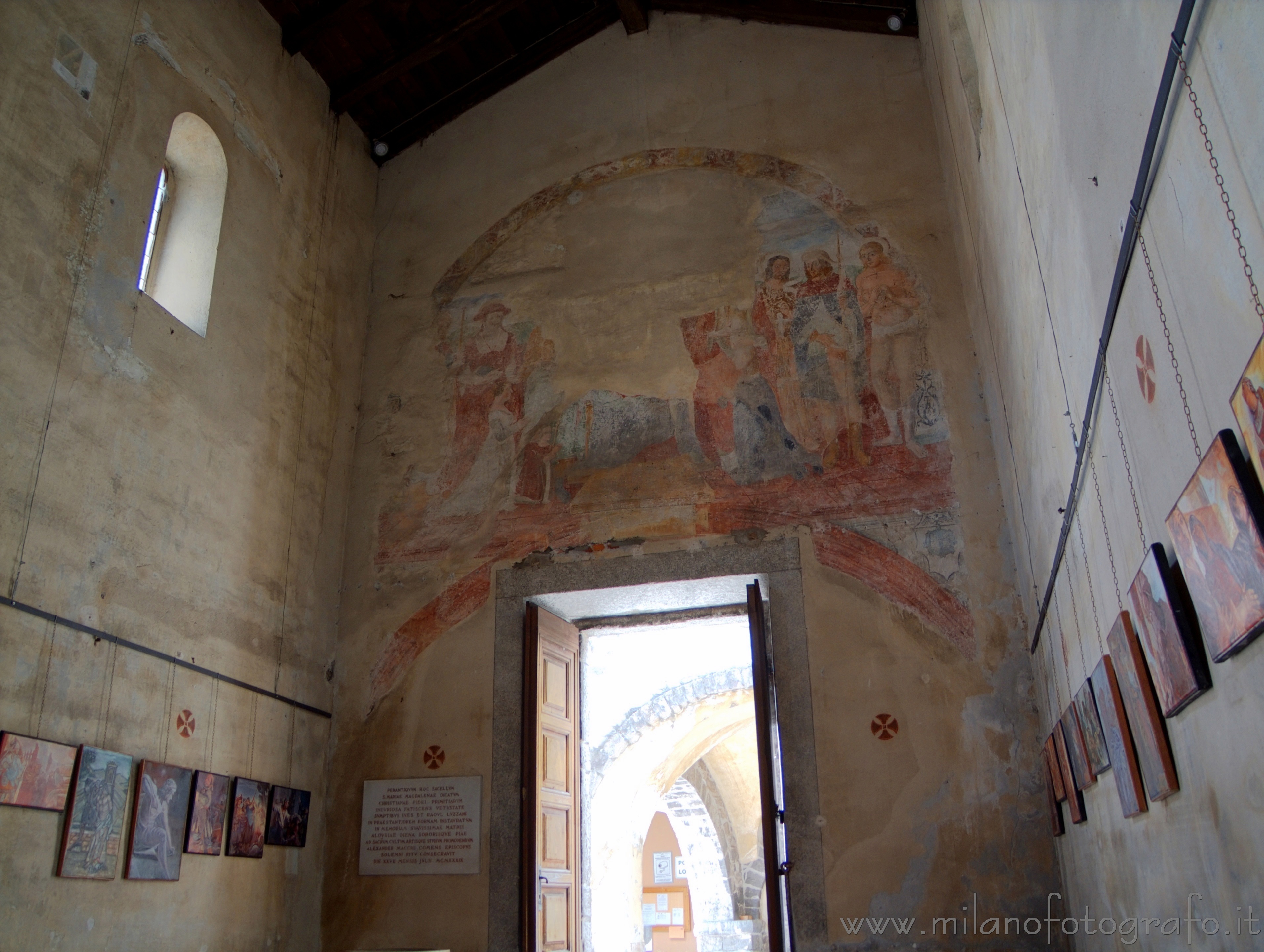 Ossuccio (Como, Italy) - Counterfacade and interior of the church of Santa Maria Maddalena